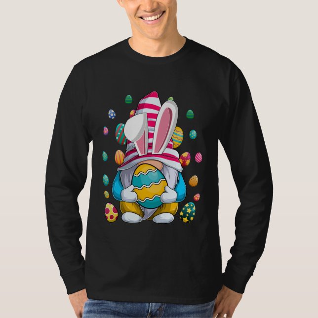 Camiseta Easter Bunny Spring Gnome Easter Egg Hunting And B (Frente)