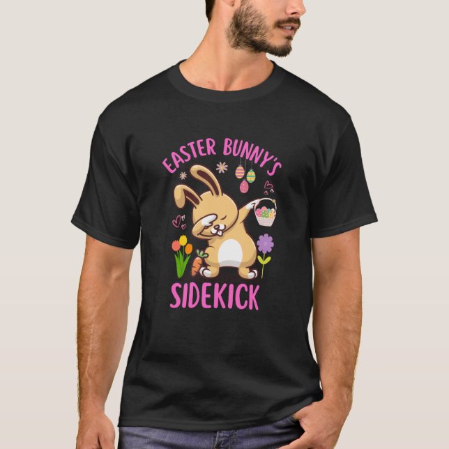 Camiseta Easter Bunny's Sidekick Kids Brother Sister Dabbin (Frente)