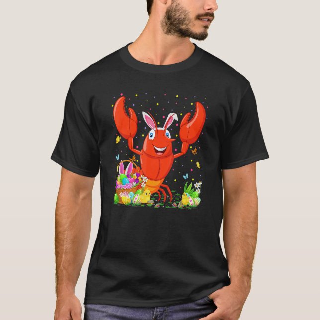 Camiseta Easter Crawfish Bunny Egg Hunting Crawfish Easter  (Frente)