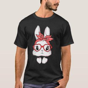 Camiseta Easter Day Leopard Bunny Glasses Eggs Cute Rabbit