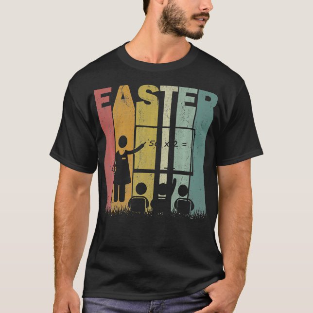 Camiseta Easter Day Math Teacher Retro Graphic Funny Easter (Frente)