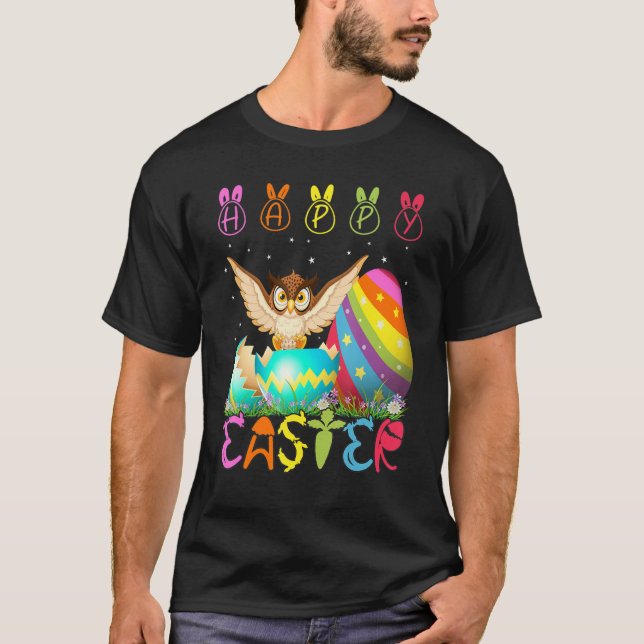 Camiseta Easter Day Owl Matching Family Cute Easter Costume (Frente)