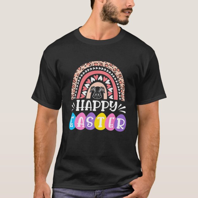 Camiseta Easter Day Rainbow Easter Bunny Happy Easter Day (Frente)