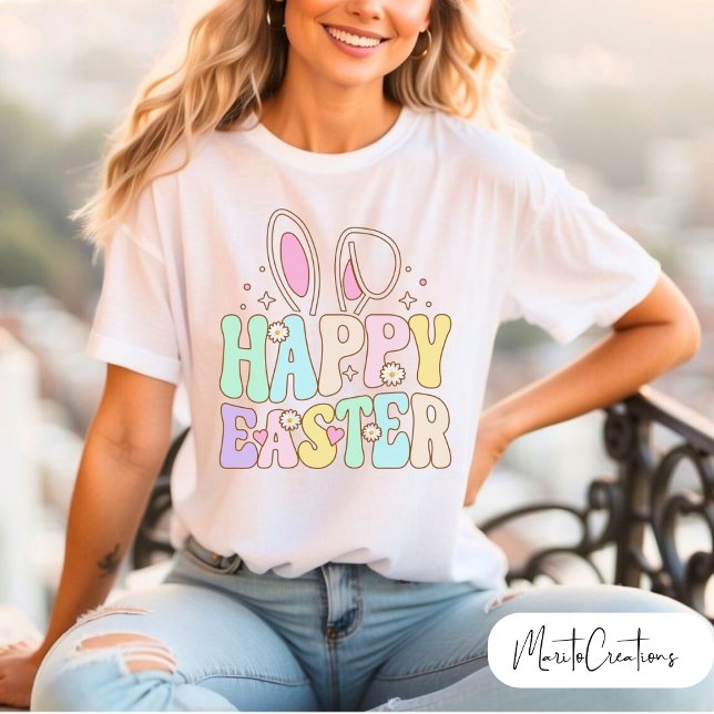 Camiseta Easter day t-shirt for her, with spring flowers (Criador carregado)