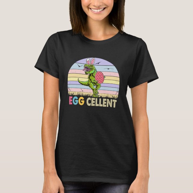 Camiseta Easter Dinosaur Bunny T rex Boys Girls Kids Eggs C (Frente)