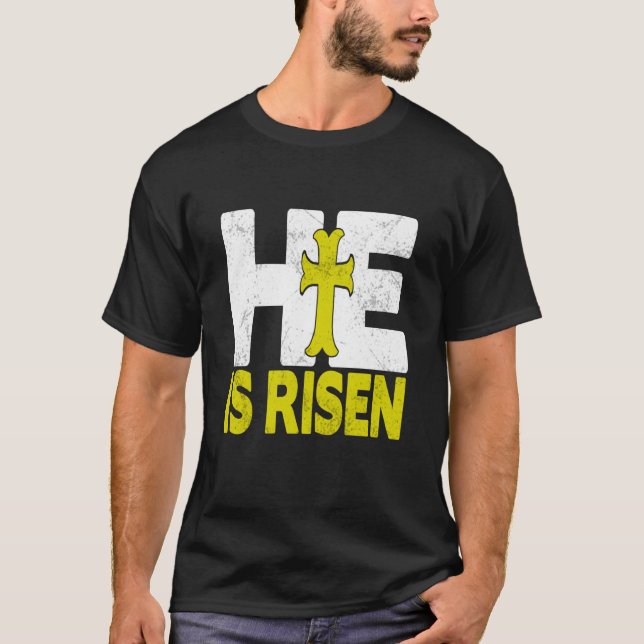 Camiseta Easter Easter Jesus He is Risen Easter Women Men (Frente)