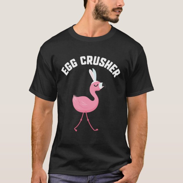 Camiseta Easter Egg Crusher Flamingo Bunny Candy kids Gift  (Frente)