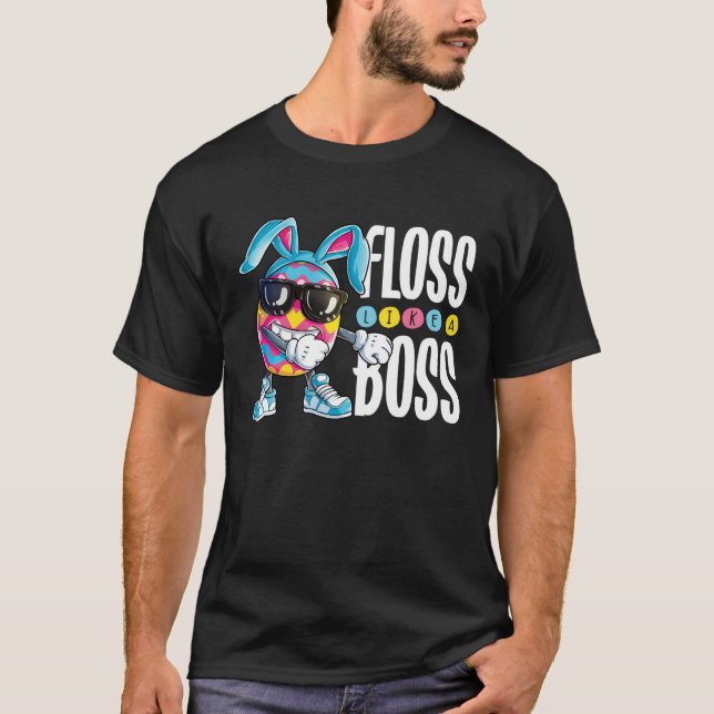 Camiseta Easter Egg Floss Like A Boss Boys Girls Hunter Hun (Frente)