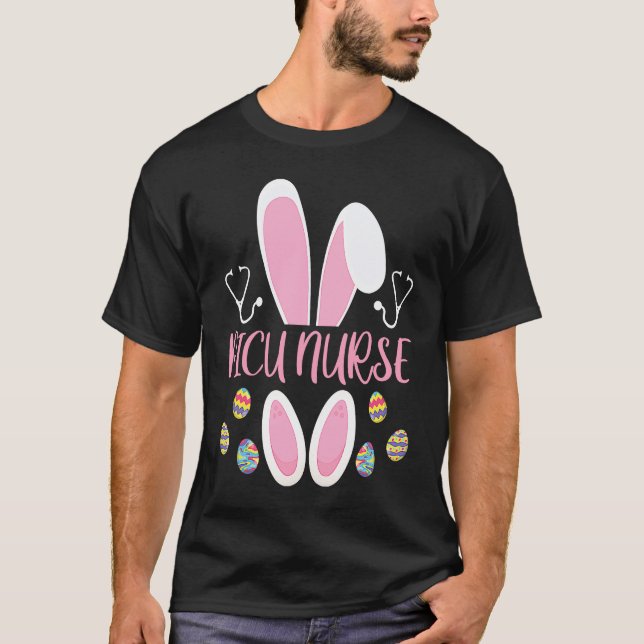 Camiseta Easter Egg Hunting Rabbit Rn Easter Day Bunny PICU (Frente)