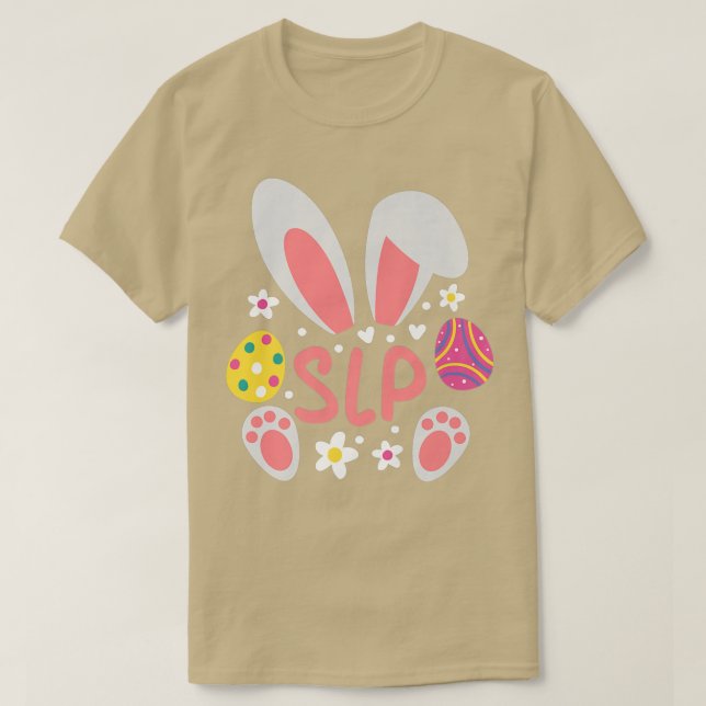 Camiseta Easter Egg SLP Bunny Easter Day Speech Language Th (Frente do Design)
