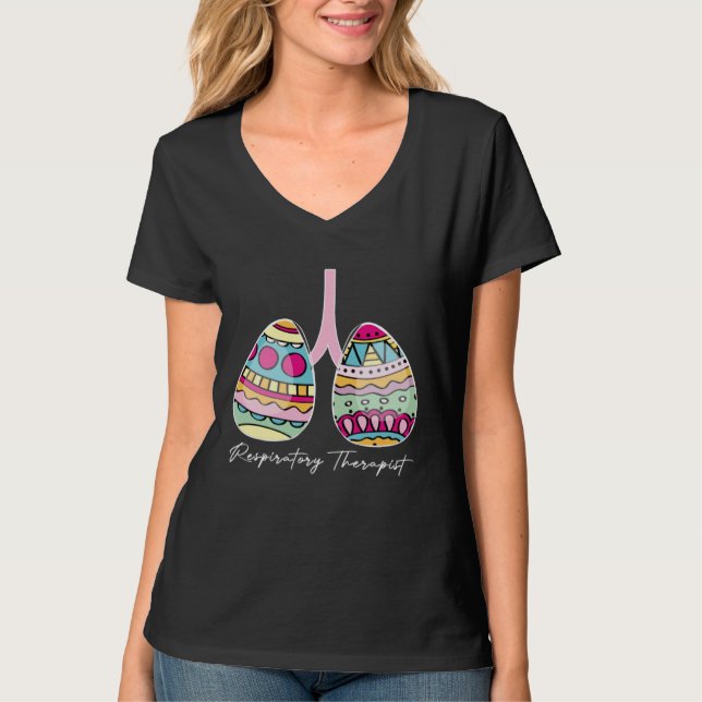 Camiseta Easter Eggs RT Respiratory Therapist Happy Easter  (Frente)