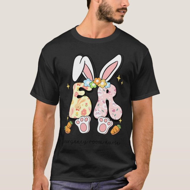 Camiseta Easter ER Nurse Bunny Emergency Room Nurse Happy E (Frente)