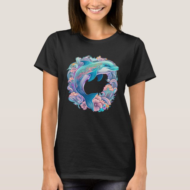 Camiseta Easter festive Illustration with charming Dolphin  (Frente)