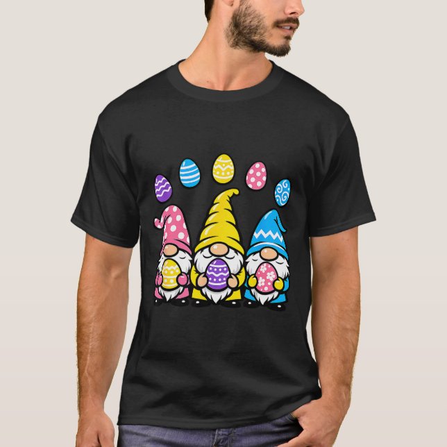 Camiseta Easter gnome egg trio cute spring  (Frente)