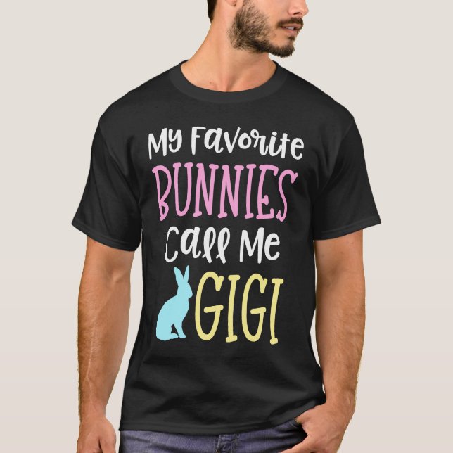 Camiseta Easter Grandma My Favorite Bunnies Call Me Gigi (Frente)