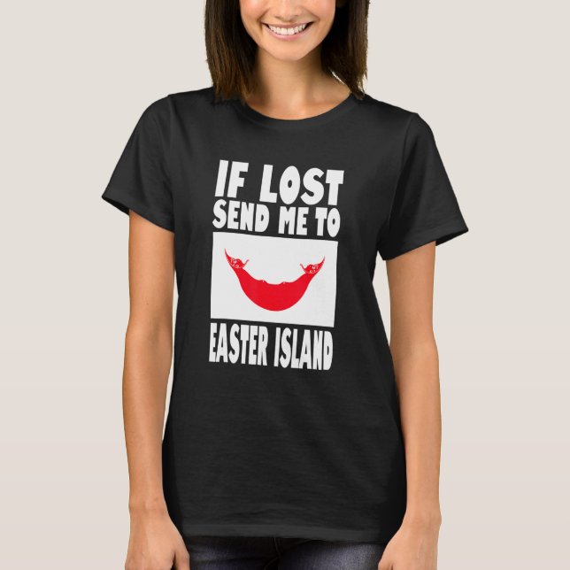 Camiseta Easter Island Flag Design  If lost send me to East (Frente)