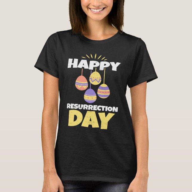 Camiseta Easter Jesus Happy Resurrection Day Sunday Egg Rab (Frente)