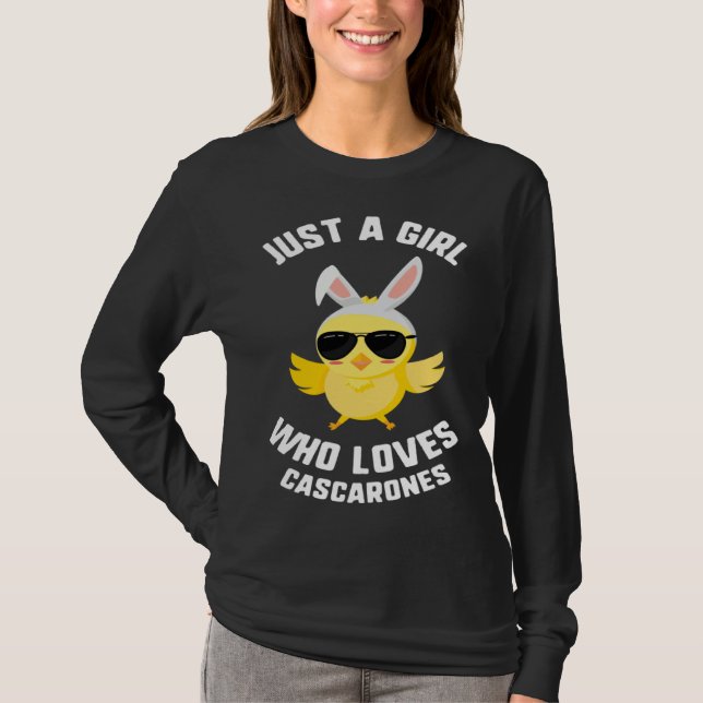 Camiseta Easter Just A Girl Who Loves Cascarones Chick Sung (Frente)