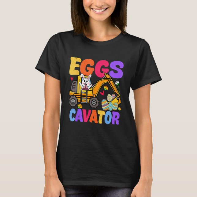 Camiseta Easter Kids Boys  Excavator Happy Easter EggsCavat (Frente)