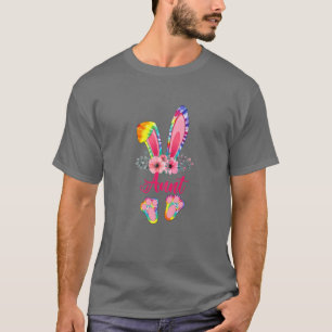 Camiseta Easter Mothers Day Aunt Tie Dye Bunny Rabbit Flora