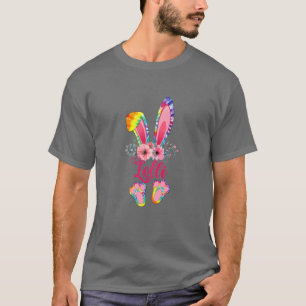 Camiseta Easter Mothers Day Lolli Tie Dye Bunny Rabbit Flor