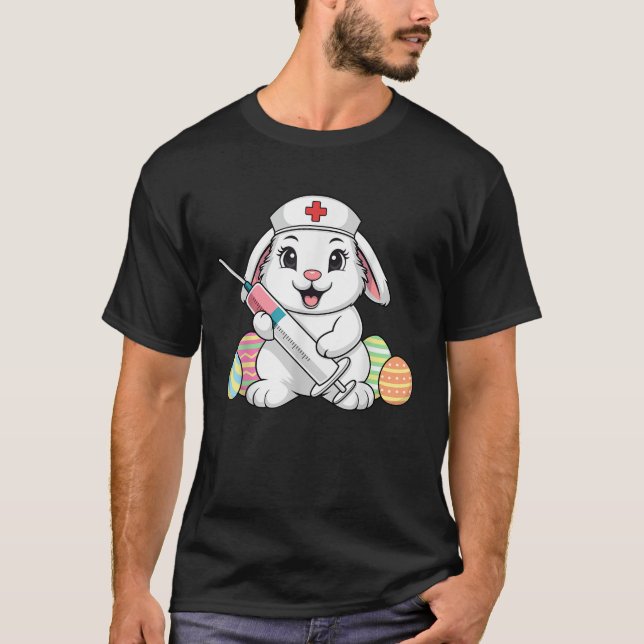 Camiseta Easter Nurse Bunny RN ICU ER NICU Nurse Squad Nurs (Frente)