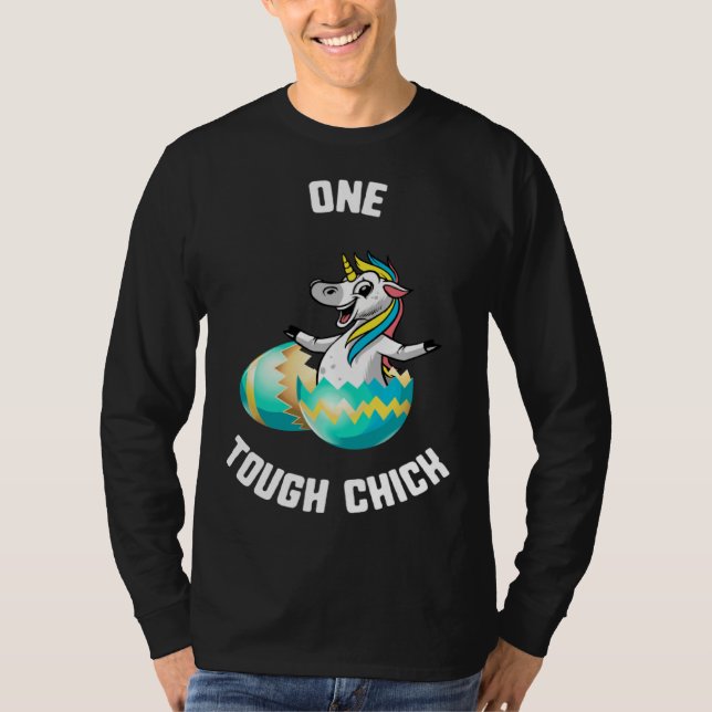 Camiseta Easter One Tough Chick Unicorn Egg Kids (Frente)