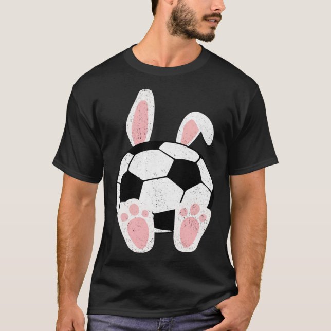 Camiseta Easter Soccer  Bunny Ears Ball Cute Rabbit Sport (Frente)