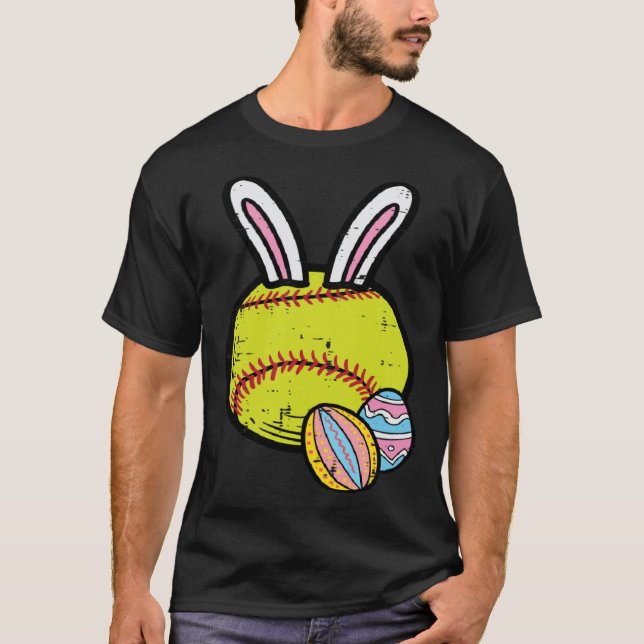 Camiseta Easter Softball Bunny Sports Player Men Mom Women  (Frente)