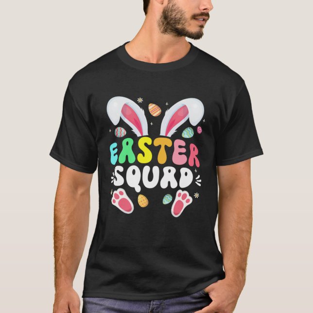Camiseta Easter Squad Family Matching Easter Day Bunny Egg  (Frente)