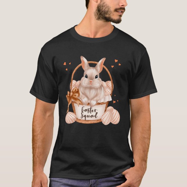 Camiseta Easter Squad Pastel Rabbit Cute Bunny Basket Eggs (Frente)