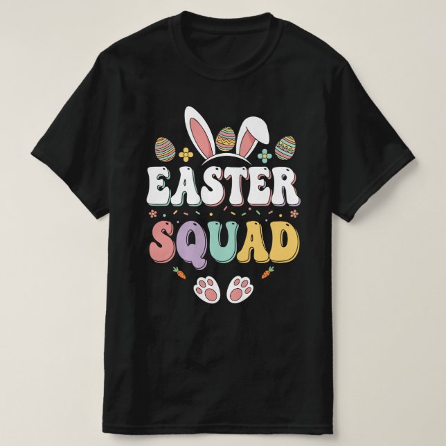 Camiseta Easter Squad | Retro Bunny Squad (Frente do Design)