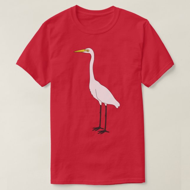 Camiseta Eastern Great Egret on Black (Frente do Design)