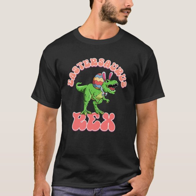 Camiseta Eastersaurus Rex Easter Rex Dinosaur Bunny Kids Di (Frente)