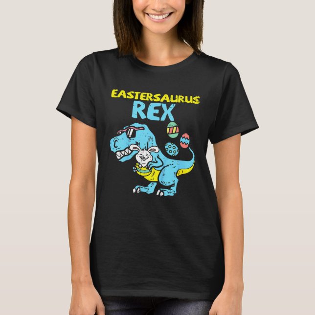 Camiseta Eastersaurus Rex Trex Easter Bunny Dino Boys Kids  (Frente)