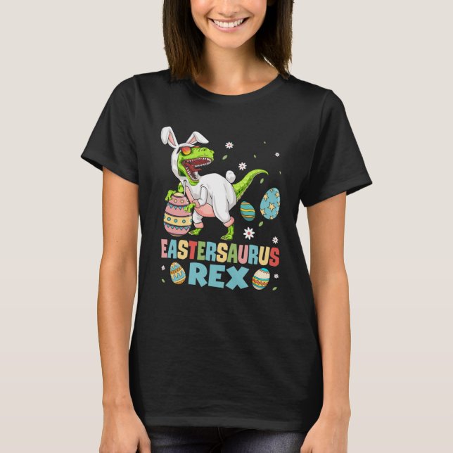 Camiseta Eastersaurus Rex Trex Easter Bunny Dino Boys Kids  (Frente)