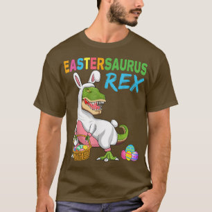 Camiseta Eastersaurus São Crianças Da Páscoa Bunny Dino Par