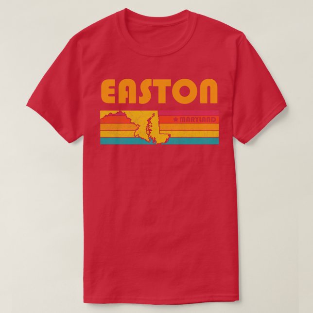 Camiseta Easton Maryland Vintage angustiou Souvenir (Frente do Design)
