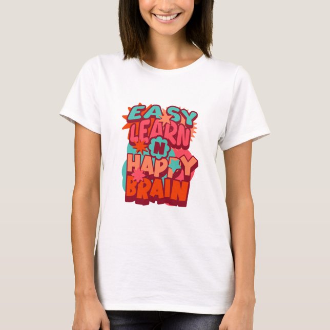 Camiseta Easy Learn Happy Brain (Frente)
