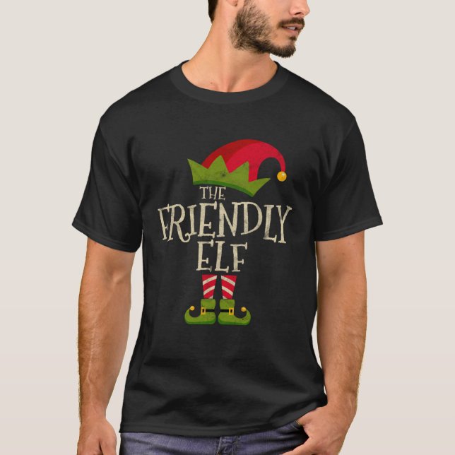 Camiseta Easy The Friendly Elf Costume Family Group Gift Ch (Frente)