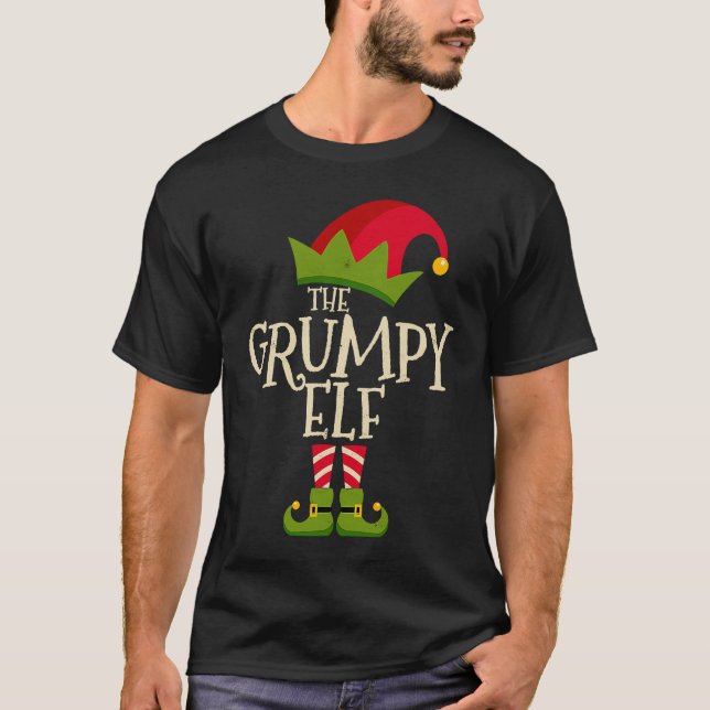 Camiseta Easy The Grumpy Elf Xmas Costume Family Group  Chr (Frente)