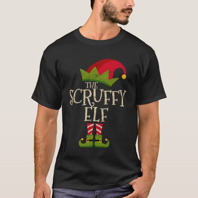 Camiseta Easy The Scruffy Elf Costume Family Group Christma (Frente)