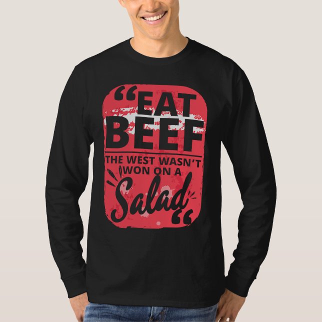 Camiseta Eat Beef West Salad Meat Jokes Butchers (Frente)