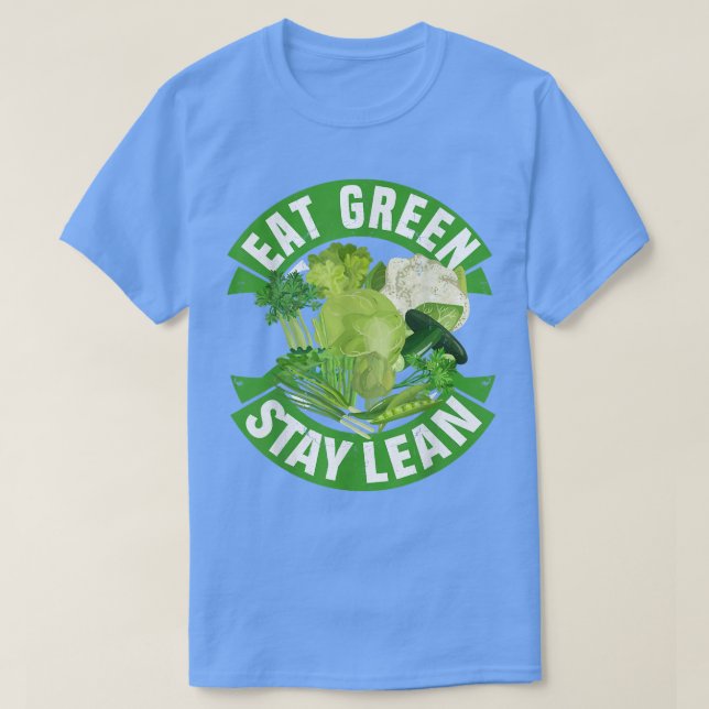 Camiseta Eat Green Stay Lean Vegan Vegetarian Tofu Soy Food (Frente do Design)