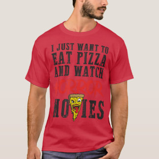 Camiseta Eat pizza watch horror movies family movie night f