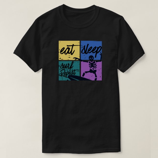 Camiseta Eat seelp surf repeat (Frente do Design)