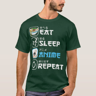 Camiseta Eat Sleep Anime Repeat Manga Otaku Funny Japanese