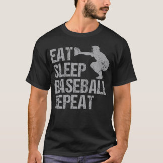 Camiseta Eat Sleep Baseball Repeat Baseball Player Funny Ba