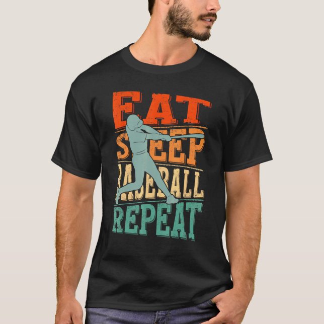 Camiseta Eat Sleep Baseball Repeat Players Pitcher Fans (Frente)