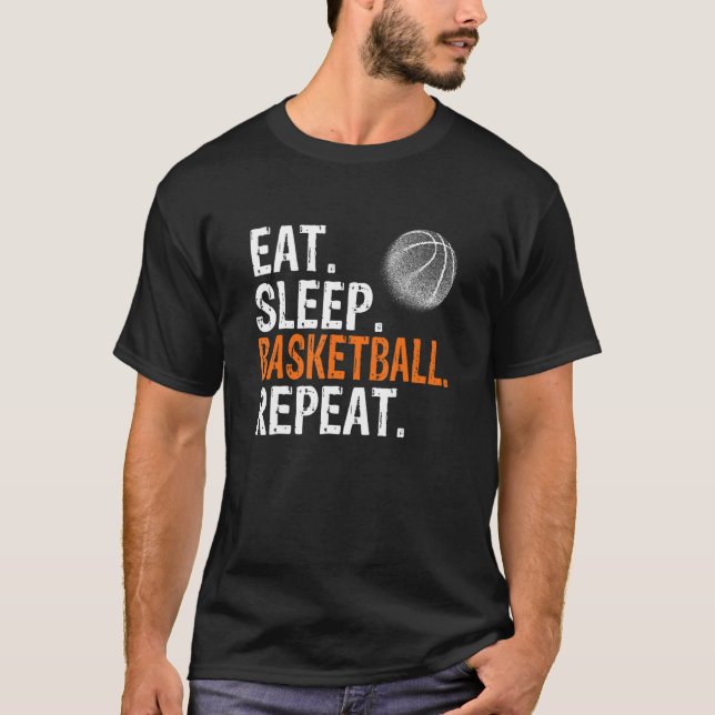 Camiseta Eat Sleep Basketball Repeat (Frente)
